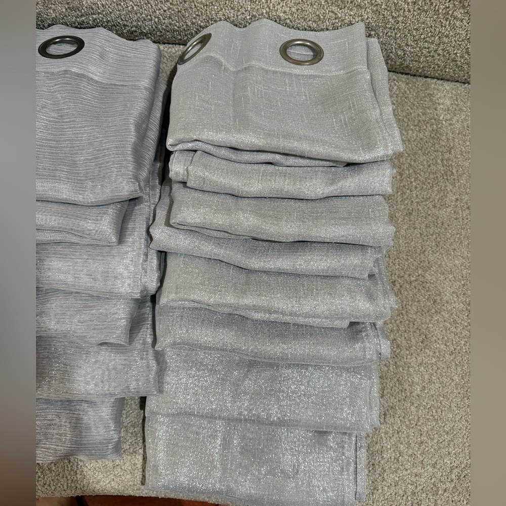 Silver sparkling Grommet Curtains - Picture 5 of 14